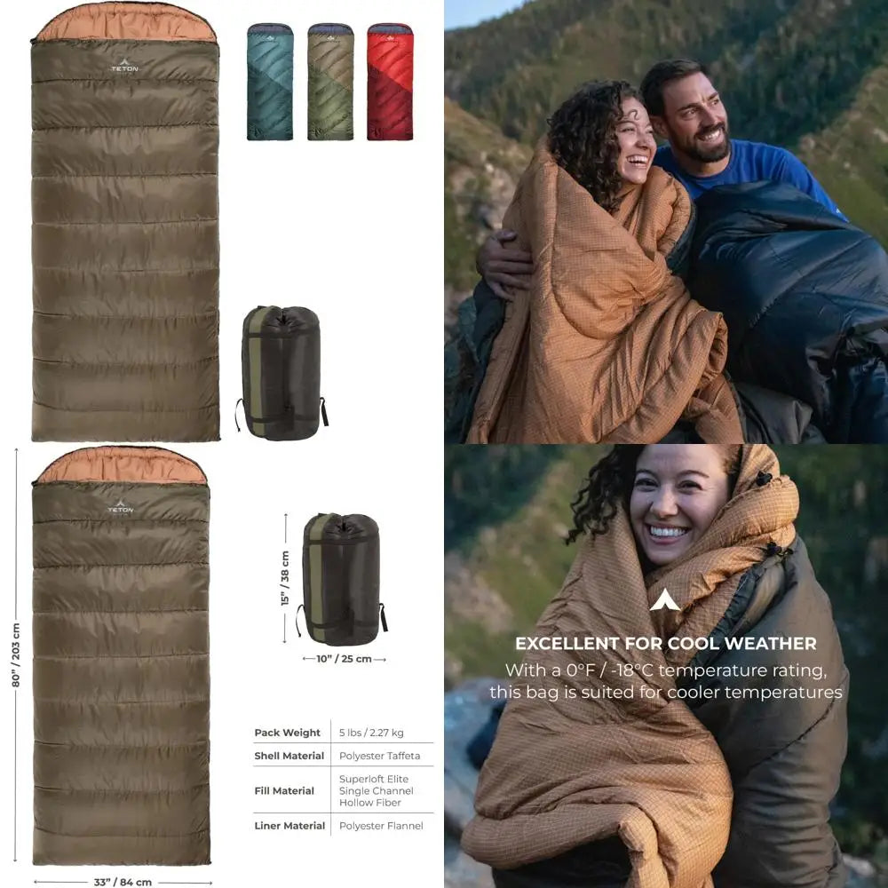 All-Weather Sleeping Bags for Adults and Kids: Ultra Warm, Versatile Camping Gear, Ideal for -25F to 20F Temperatures, Made for