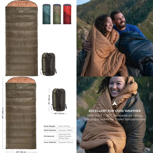 All-Weather Sleeping Bags for Adults and Kids: Ultra Warm, Versatile Camping Gear, Ideal for -25F to 20F Temperatures, Made for
