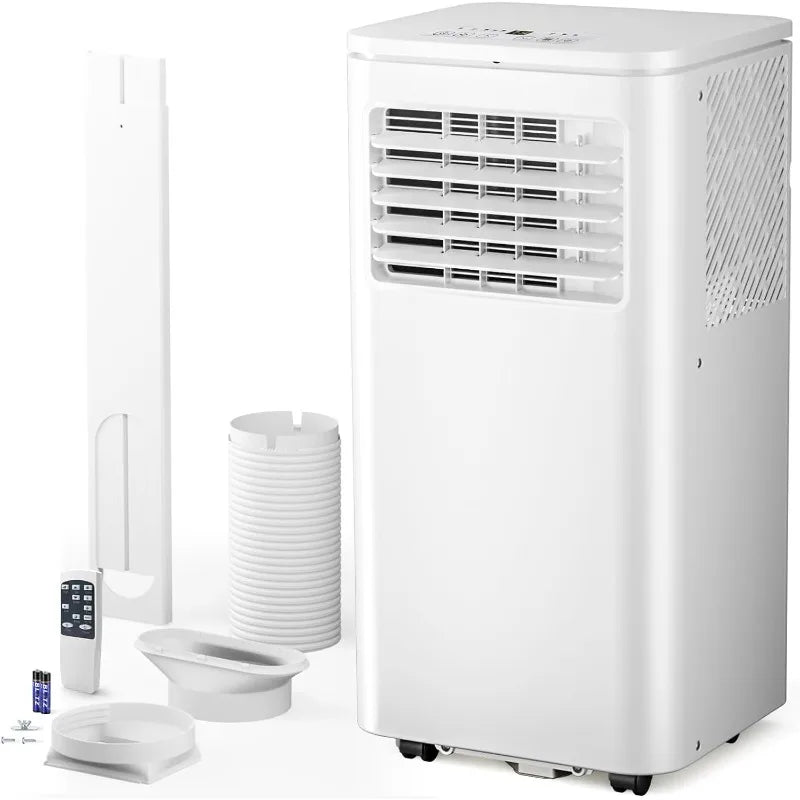 Portable Air Conditioner 8000 BTU, Remote Control, Fan Mode, Cools 350sq. ft, 24 Hour Timer, Quiet Operation,Window, 2 Fan Speed