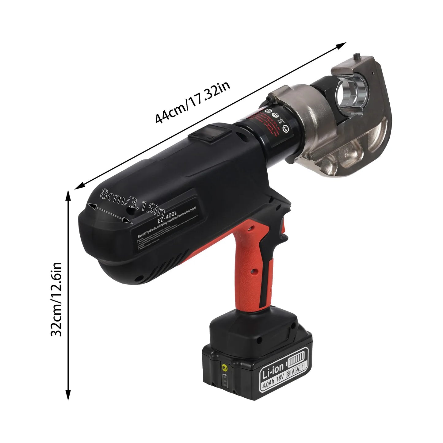 Rechargeable Electric Hydraulic Plier for Cable Crimping 18V Tool with 16-400mm2 Capacity