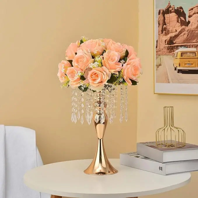 Versatile Gold Centerpieces Vase for Wedding Table Metal Flower Vase for Anniversary Dinner Centerpiece Home Decor(4pcs,Gold)