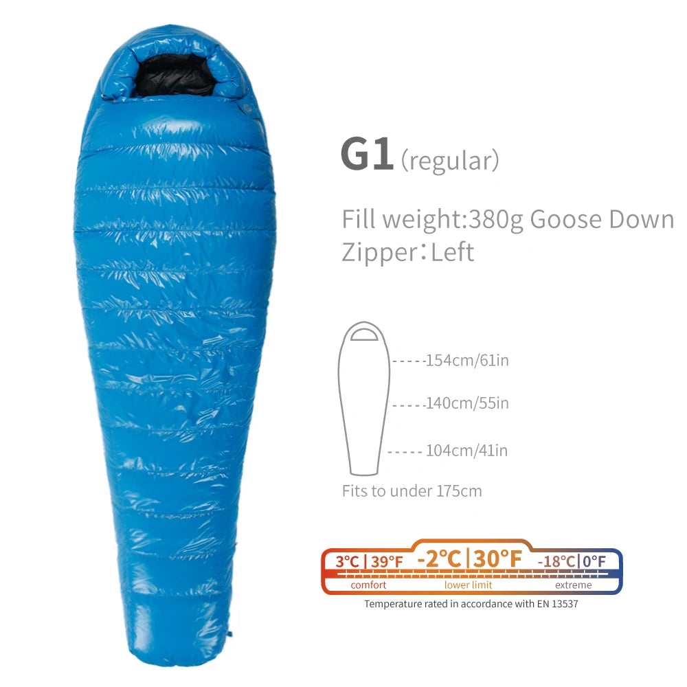 AEGISMAX G1-G5 Series 800FP Goose Down Sleeping Bag Ultralight Outdoor Camping Hiking Sleeping Bag for Men & Women