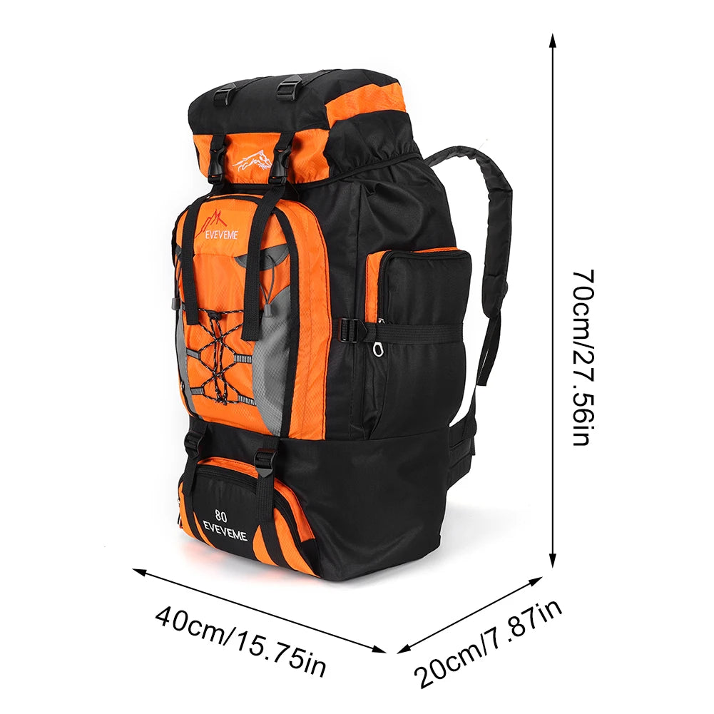 80L Climbing Backpack Large Capacity Travel Backpack Adjustable Strap Mountain Climbing Rucksack for Outdoor Sports
