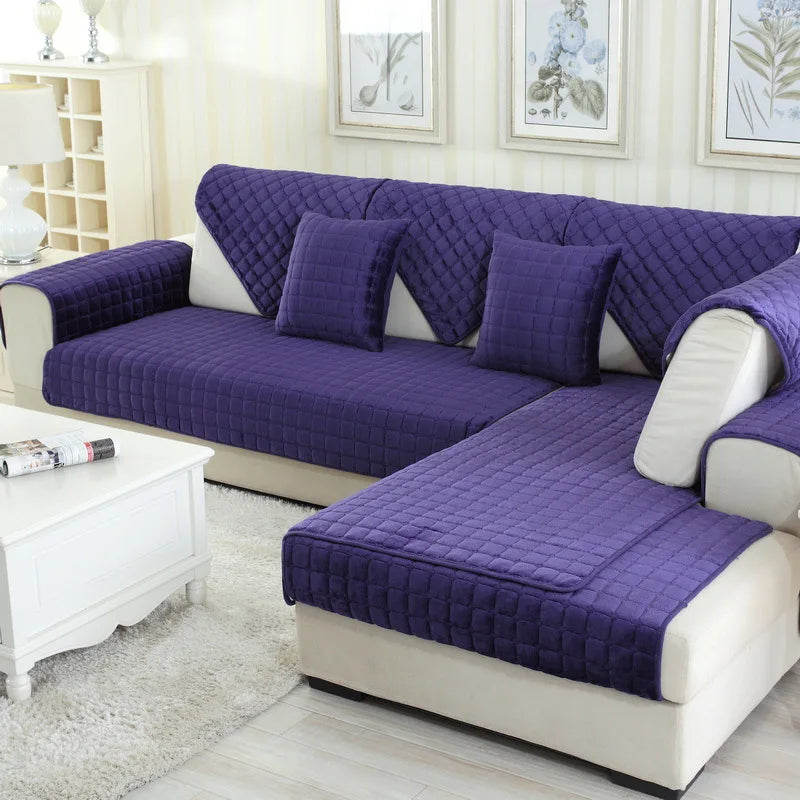 Striped Thick Warm Fury Sofa Cover Anti Slip Sofa Mat Sofa Cover Living Room Towels Sofa Blanket