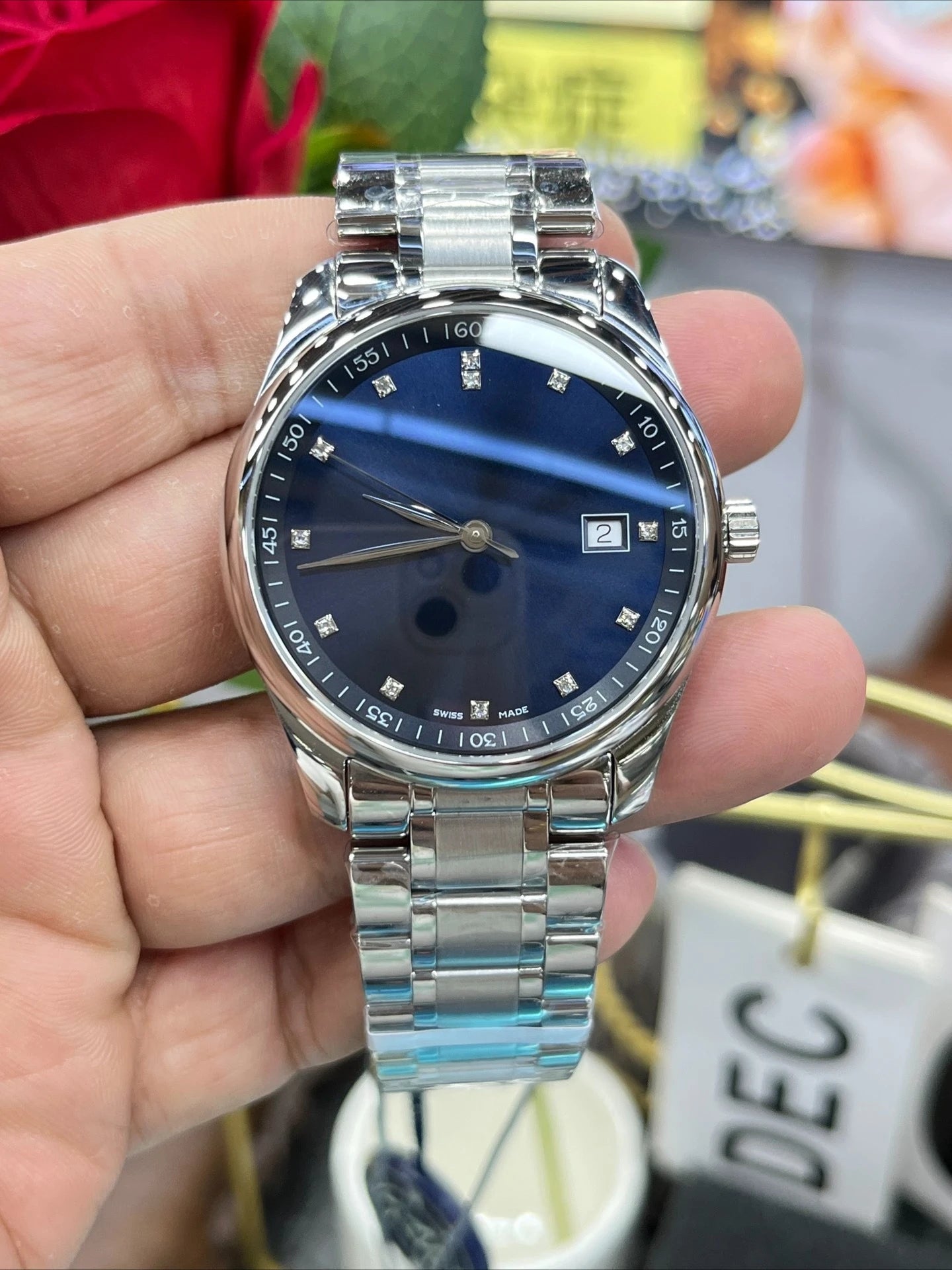 2026 New An Elegant Men's Watch with A Silver Dial and Moon Phase Display Suitable for Various Occasions