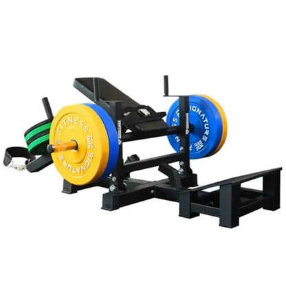 Signature Fitness Glute Bridge Plate-Loaded Hip Thrust Machine for Butt Shaping and Building Glute Muscles in Black with Durabl