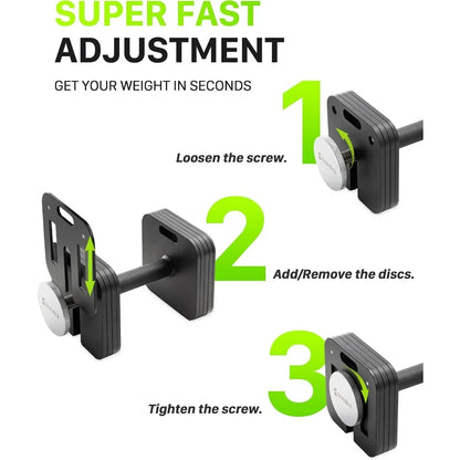 Adjustable Dumbbell Set, 10-50LB x2, 5lb Increments, Quick-Lock Square Weight Dumbbells for Home Gym Fitness