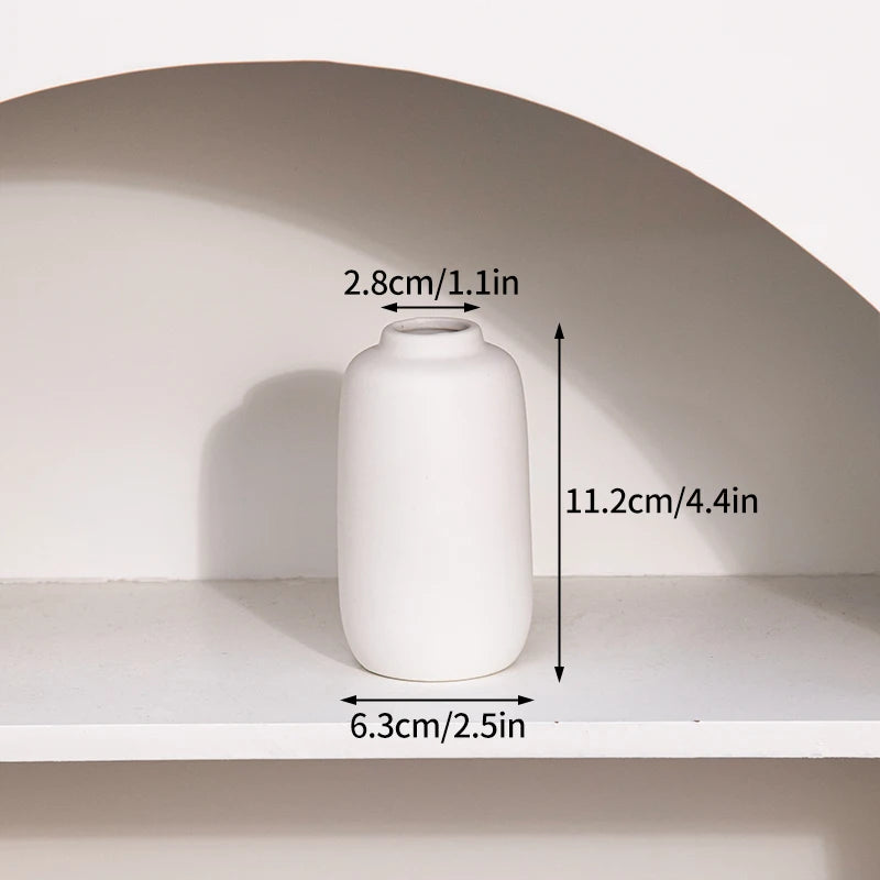 White Ceramic Vases Decorative Pottery Vase Dried Arrangement Flower Bottle Vases Decoration Home Room Decor Modern Decor Vases