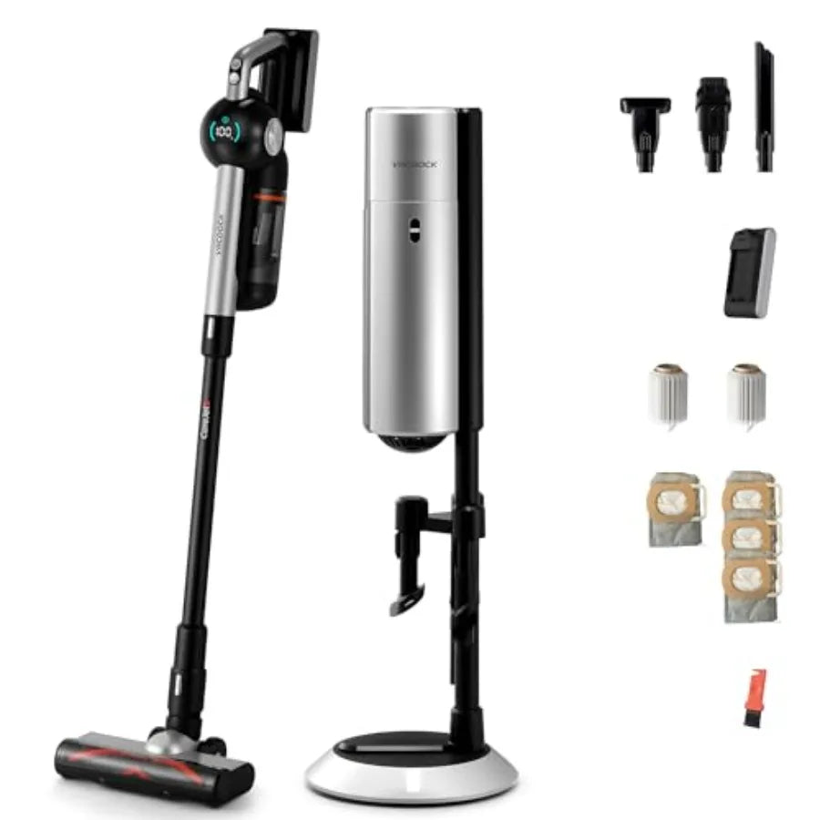 CoreJet5 Cordless Vacuum Cleaner 450W 150AW 33kPa Self-Emptying Stick Vacuum with All-in-One Dock and Rechargeable Battery for