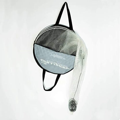 24 Collapsible Fishing Hoop Net for Live Bait Capture in Black with Durable Mesh Material and Easy Storage Design