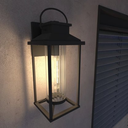 Outdoor Porch Lights, Textured Black Exterior Lighting Fixtures Wall Mount, Modern Outdoor Wall Sconce Lantern (1 pack)