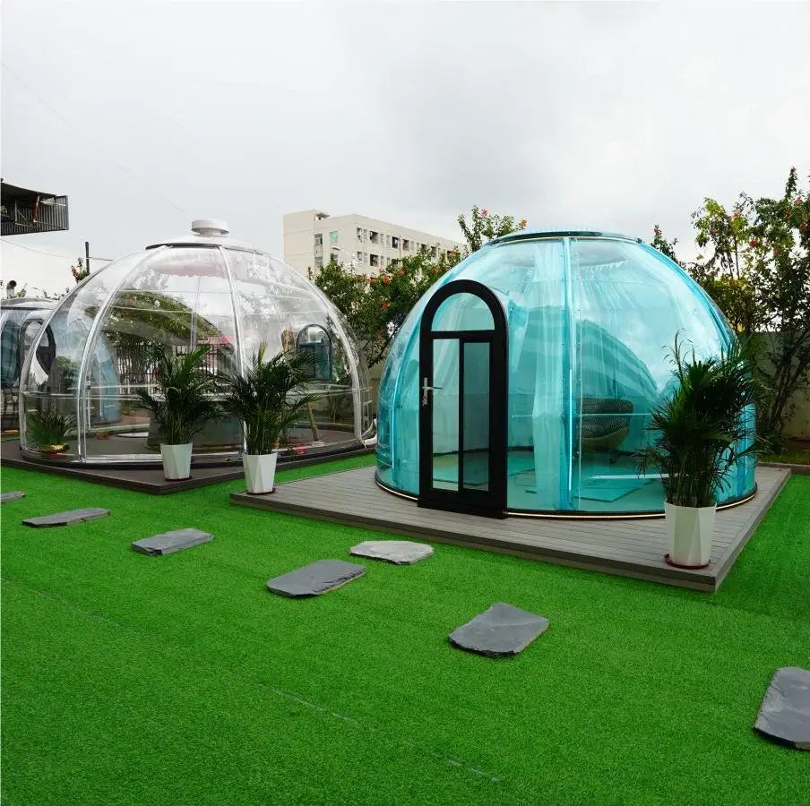 Transparent Luxury Outdoor Bubble House Star Room Igloo Glamping 8 People Dining Room