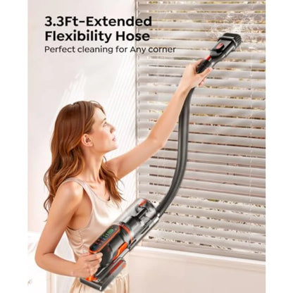 Cordless Vacuum Cleaner 650W 55Kpa 70Mins Stick Vacuum for Home with 180 Foldable Wand 3.3Ft Hose Touch Screen AUTO-Mode Wall M