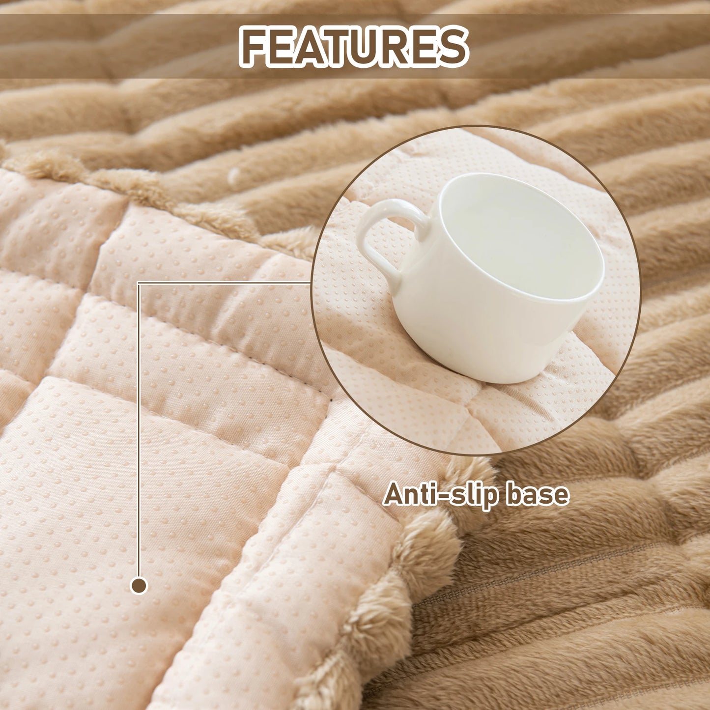 Corduroy Plush Sofa Cushion Winter Thickened Sofa Cover Universal Cushion Sofa Cover Anti-cat Scratch Sofa Towel For Living Room
