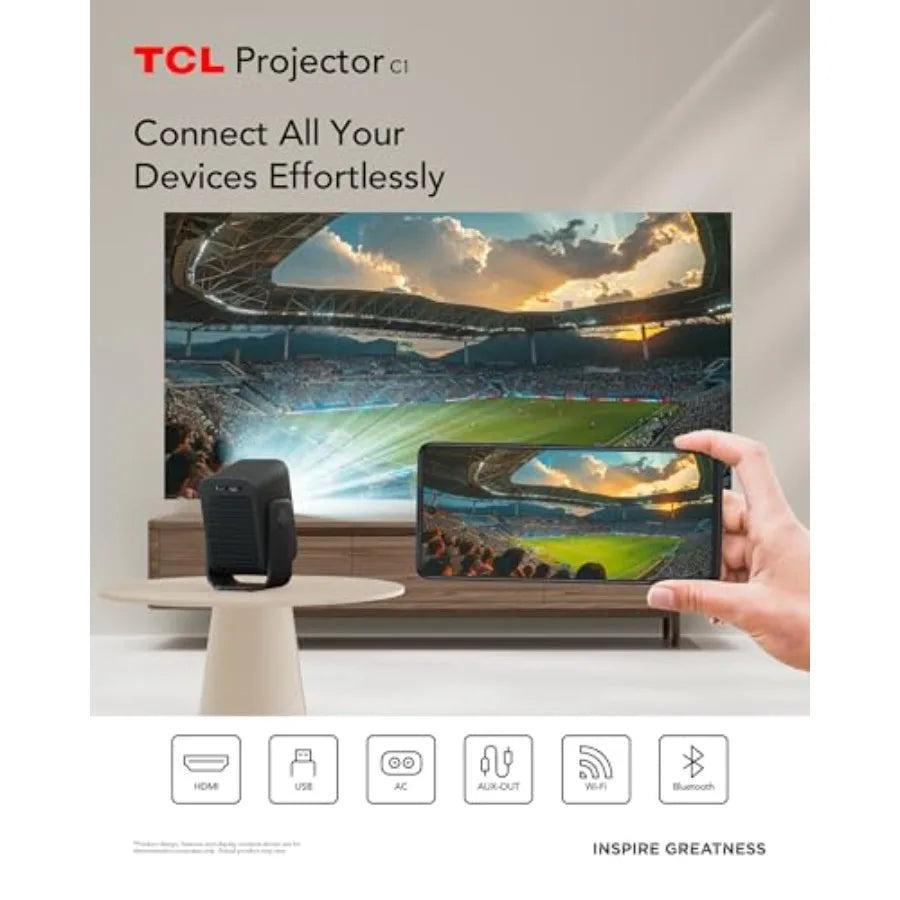 C1 Smart Projector 4K Support Google TV Netflix Officially Licensed WIFI Bluetooth Auto Focus Keystone Native 1080p Dolby Audio