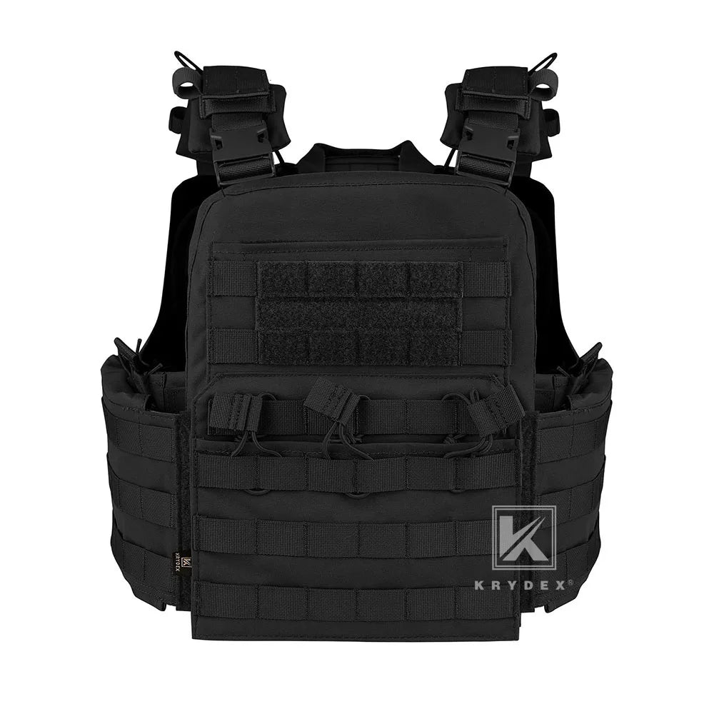 KRYDEX 500D CPC Heavy Duty Tactical Vest Plate Carrier Modular MOLLE Vest with Magazine & Radio Pouch for Combat Hunting Outdoor