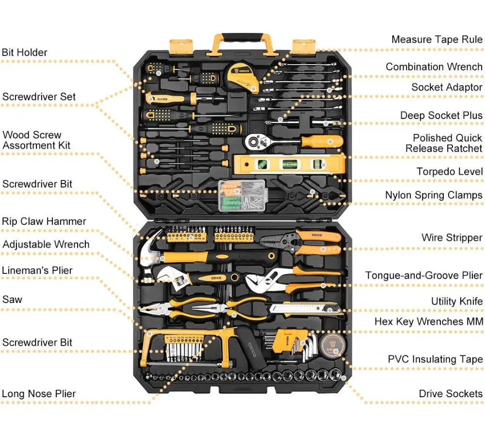 228-Piece Professional Socket Wrench Set with Toolbox - Auto Repair & DIY Hand Tools for Mechanics & Home Use