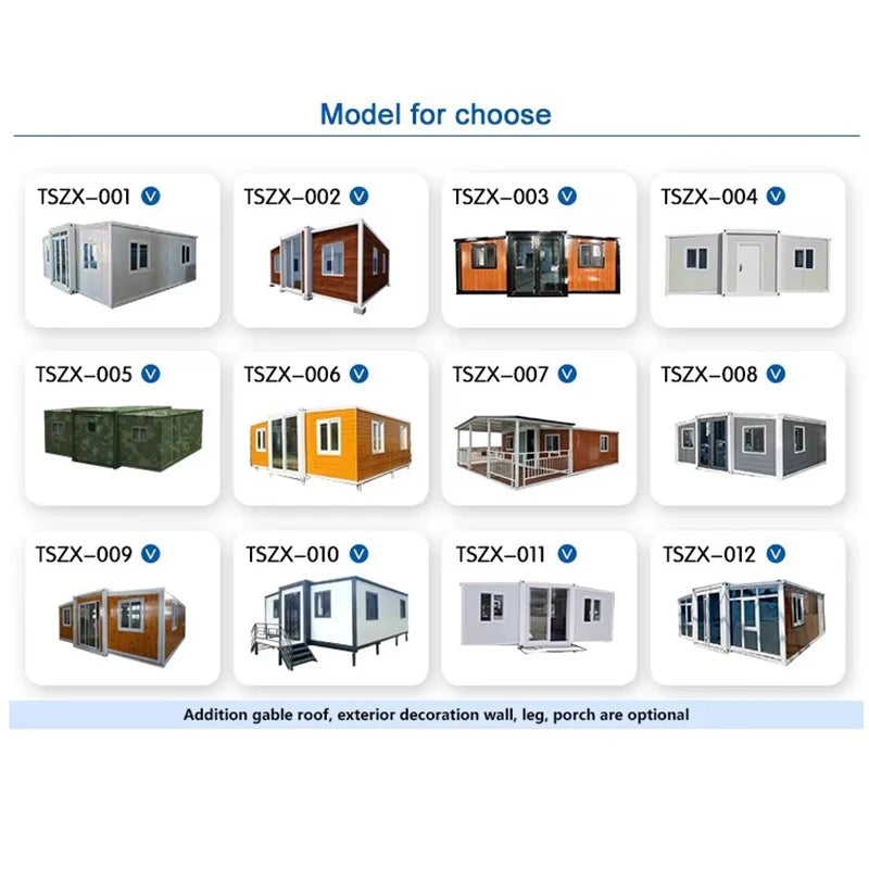 Prefabricated Container House Tiny Home 2 3 Bedrooms Steel Cabin Prefab House 20ft 40ft Portable Modular Mobile Garden Rooms