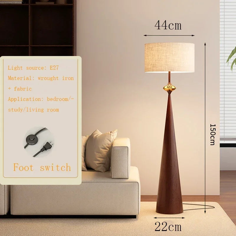 Wabi Sabi White Mushroom Standing Floor Lamps Fabric Floor Reading Lights Foyer Bedroom Designer Sofa Showroom Decorative Lamp