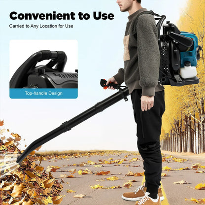 Petrol Backpack Leaf Blower 75.6cc 4-Stroke Engine A Powerful Sweeper Machine And Cordless Garden Tool For Snow Cleaning