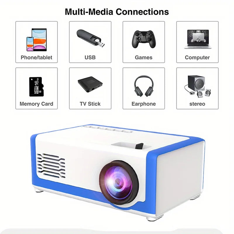 M1 Mini Portable Projector 30 Ansi 320X240P Home Theater Outdoor Movies Children's Toys Halloween Gifts LED Mini Projector