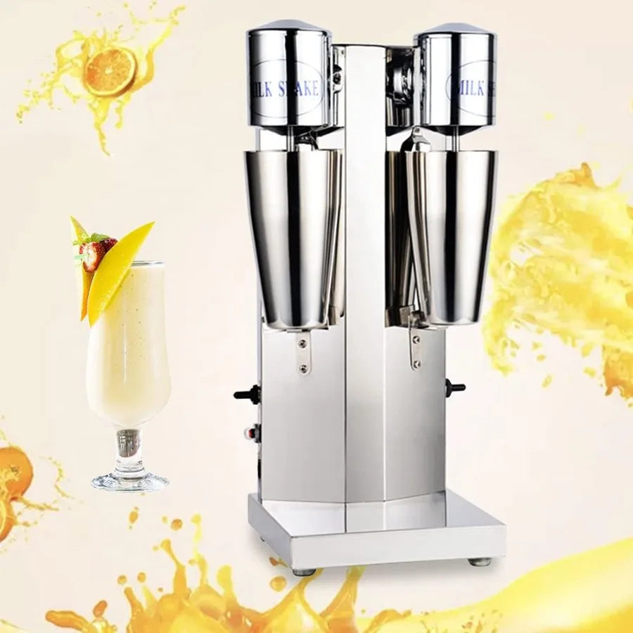 Electric Milkshake Machine 360W High-Speed Commercial Blender for Smoothies and Shakes with 14000rpm Dual-Head Mixer Stainless