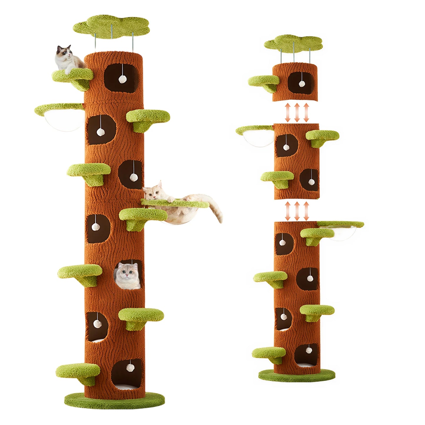 Tall Cat Tree Tower with Sisal Scratching Pad Cat Climbing Frame Super Large Cat Tree Tower for Maine Coon Cats