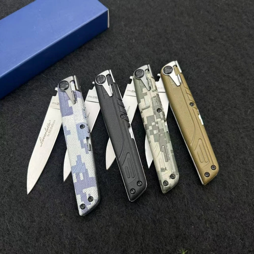 AKC ITALY LEVERLETTO Bill DeShivsOutdoor Hunting Pocket Knife ABS Handle 440C Blade EDC Outdoor Hunting Survival Camping Knives