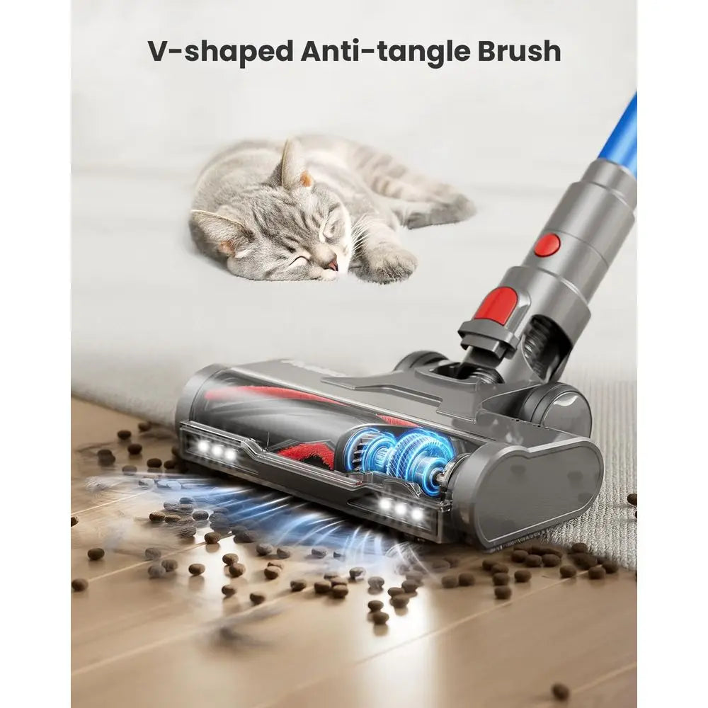 Cordless Vacuum Cleaner, 50KPa 600W 70Mins Vacuum Cleaner for Home, Anti-Tangle Self-Standing Stick Vacuum with Scented Tablet,