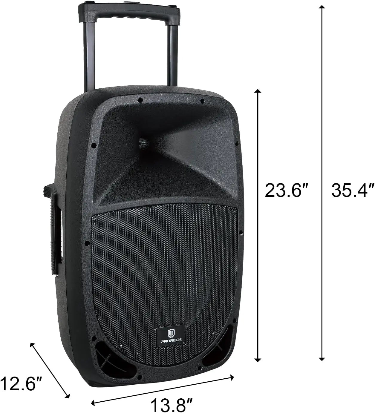 PRORECK Freedom 12 Portable Wireless 12" 500W PA Speaker with Rechargeable Battery, BT/USB/SD/FM, Remote & Wireless Mic.