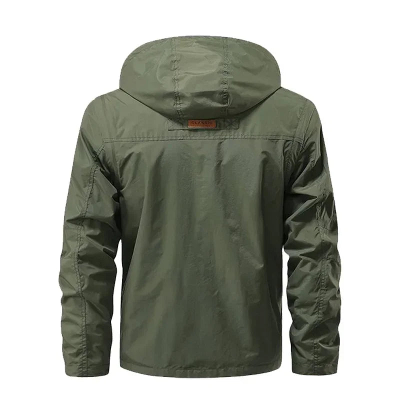 Men's Casual Waterproof Multi Bag Cargo Jacket Vest Suitable for Outdoor Activities Detachable Windproof Hooded Jacket  Jacket