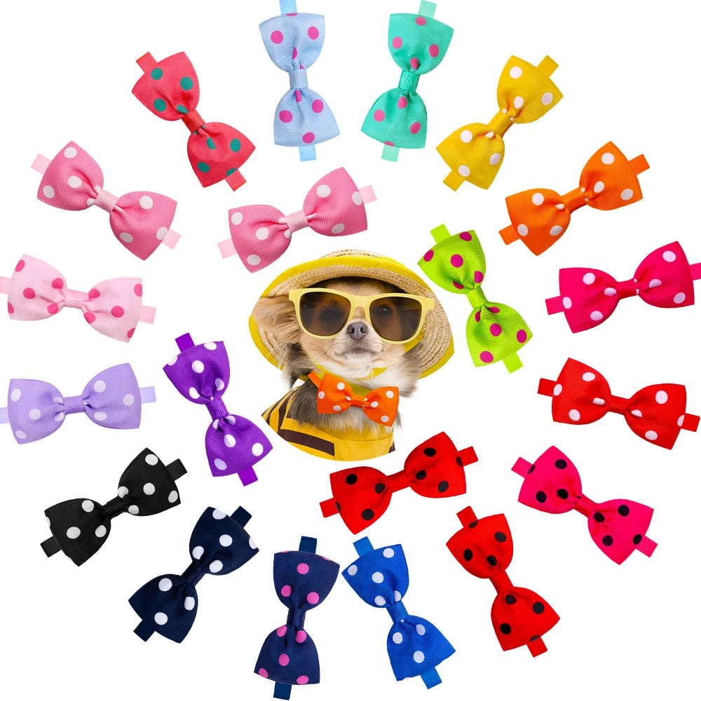 20pcs Dog Supplies For Small Dog Bowtie Dot Style Dog Grooming Accessories Dogs Pets Bow Tie For Dogs Products  Dog Items