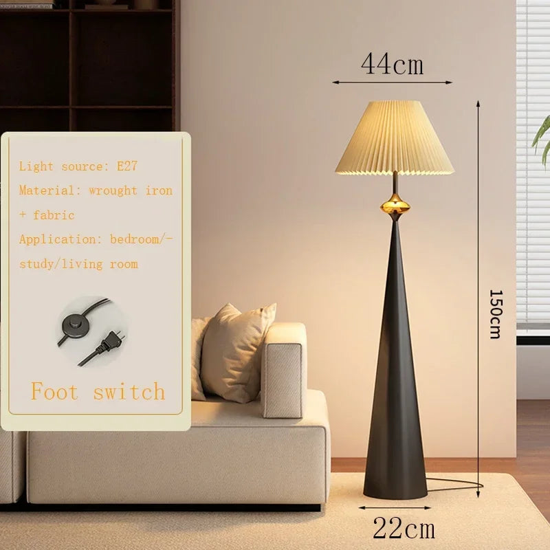 Wabi Sabi White Mushroom Standing Floor Lamps Fabric Floor Reading Lights Foyer Bedroom Designer Sofa Showroom Decorative Lamp