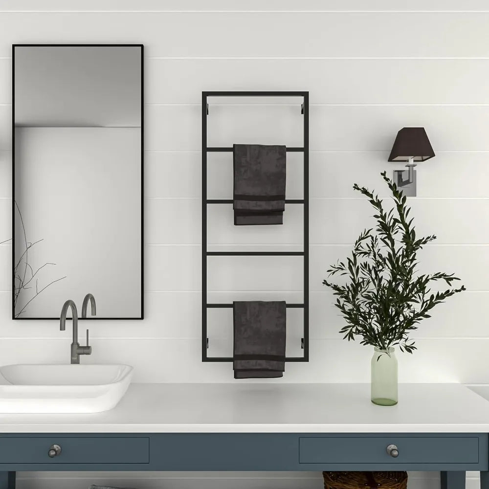 Stylish Wall-Mounted 6-Tier Towel Rack - Rustproof and Compact for Efficient Drying, Ideal for Contemporary Farmhouse Decor