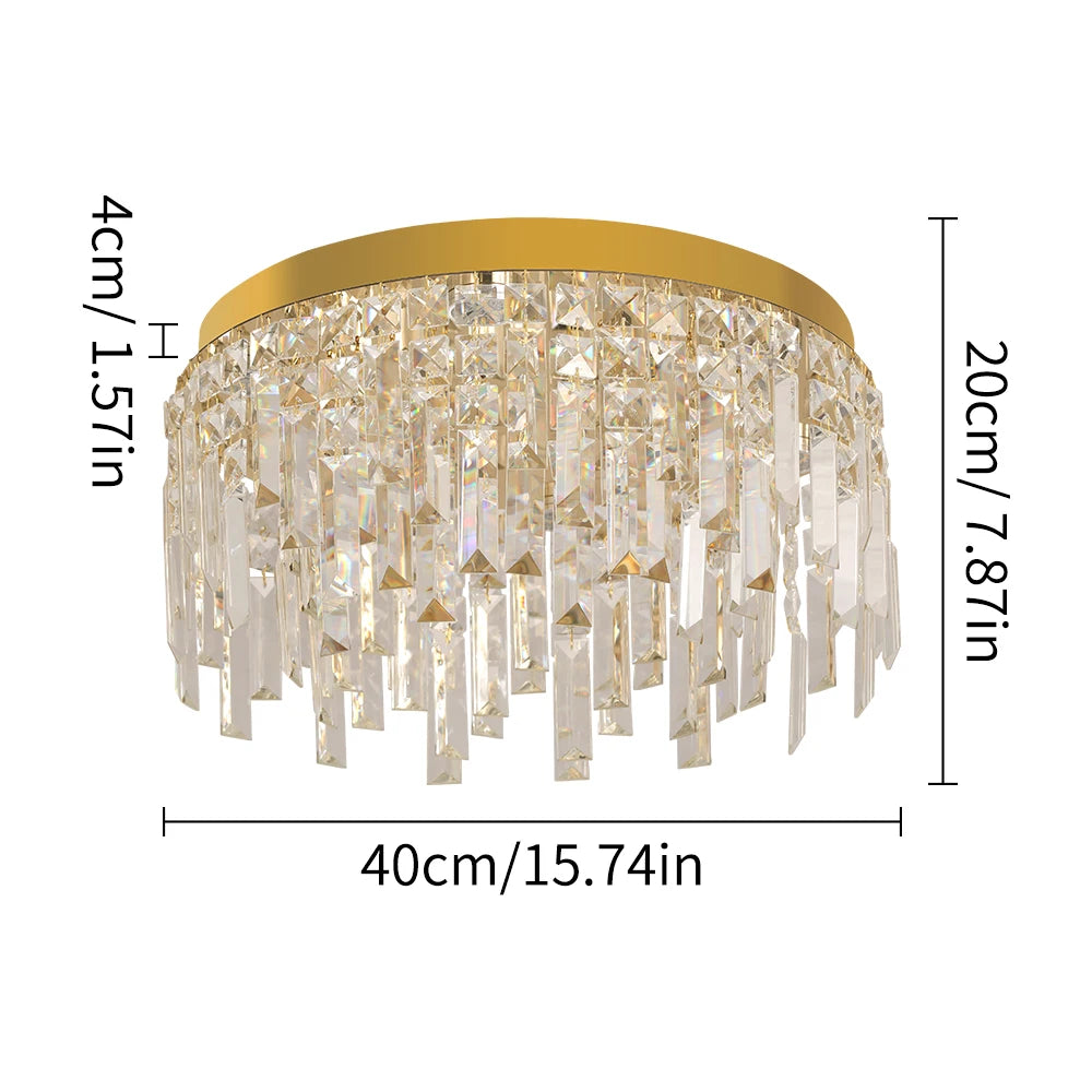 Gold Crystal Ceiling Chandelier Home Decoration Luxury Led Ceiling Light Living Room Ceiling Lamp Room Kitchen Diameter 50cm ﻿ ﻿