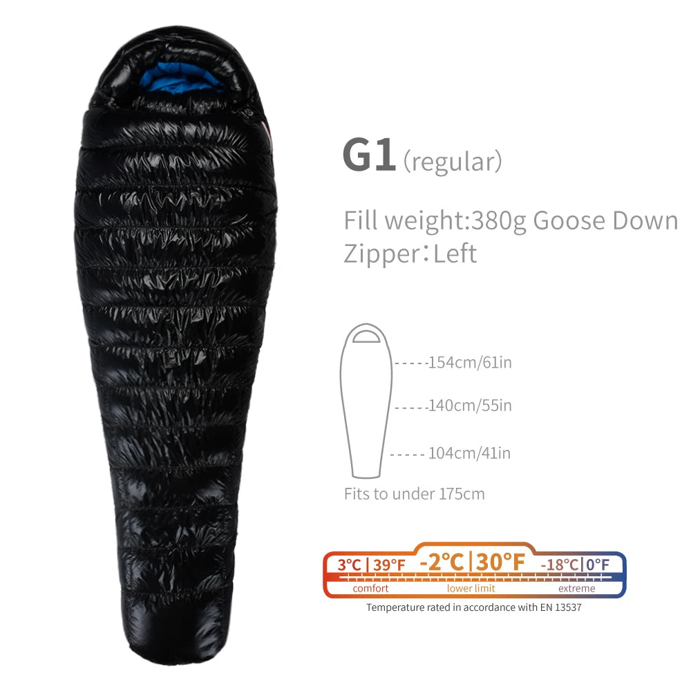 AEGISMAX G1-G5 Series 800FP Goose Down Sleeping Bag Ultralight Outdoor Camping Hiking Sleeping Bag for Men & Women