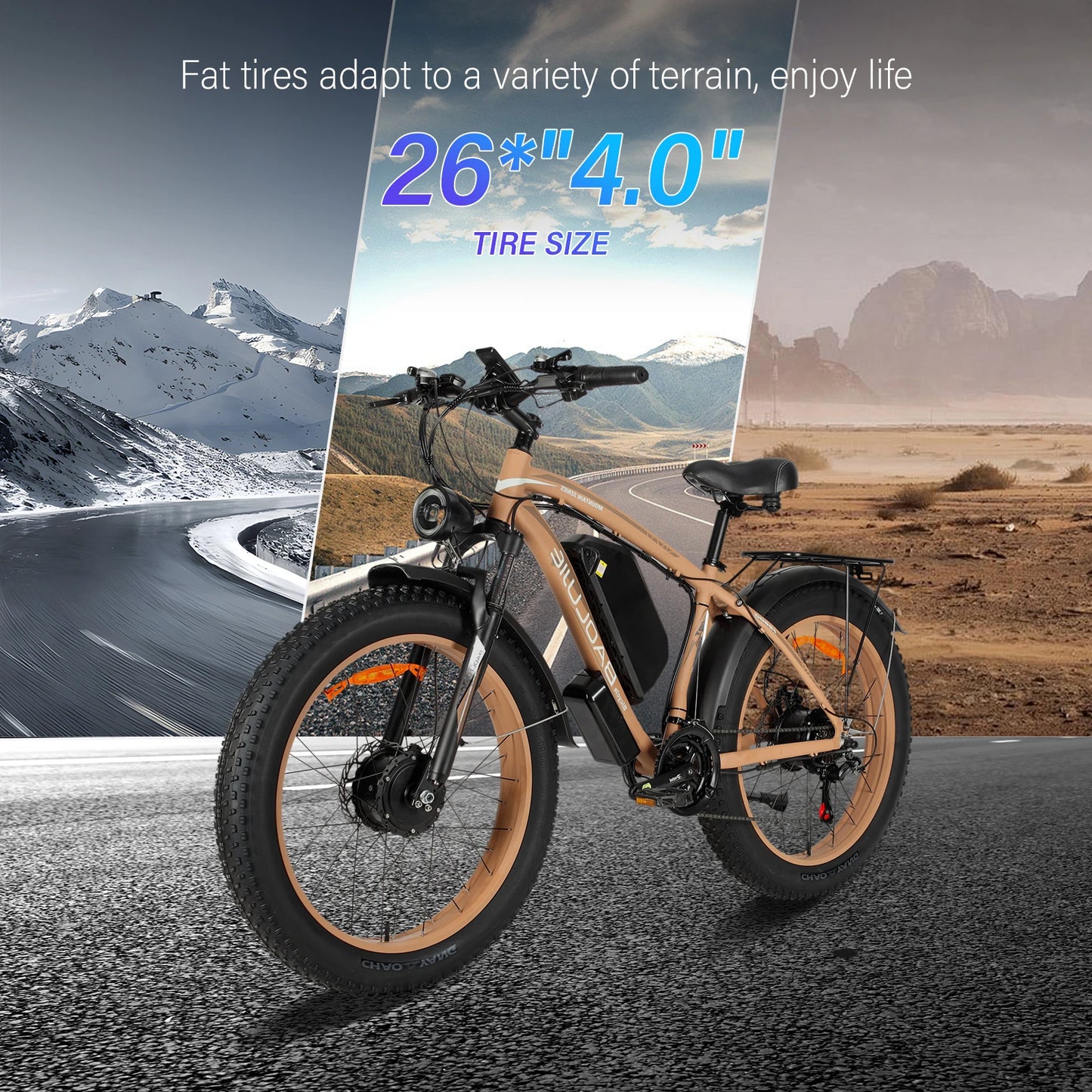 BAOLUJIE DP-2602 Electric bicycle 3000W Motor 48V23Ah battery City Commuter Electric Bike 26inch tireall terrain E-bike