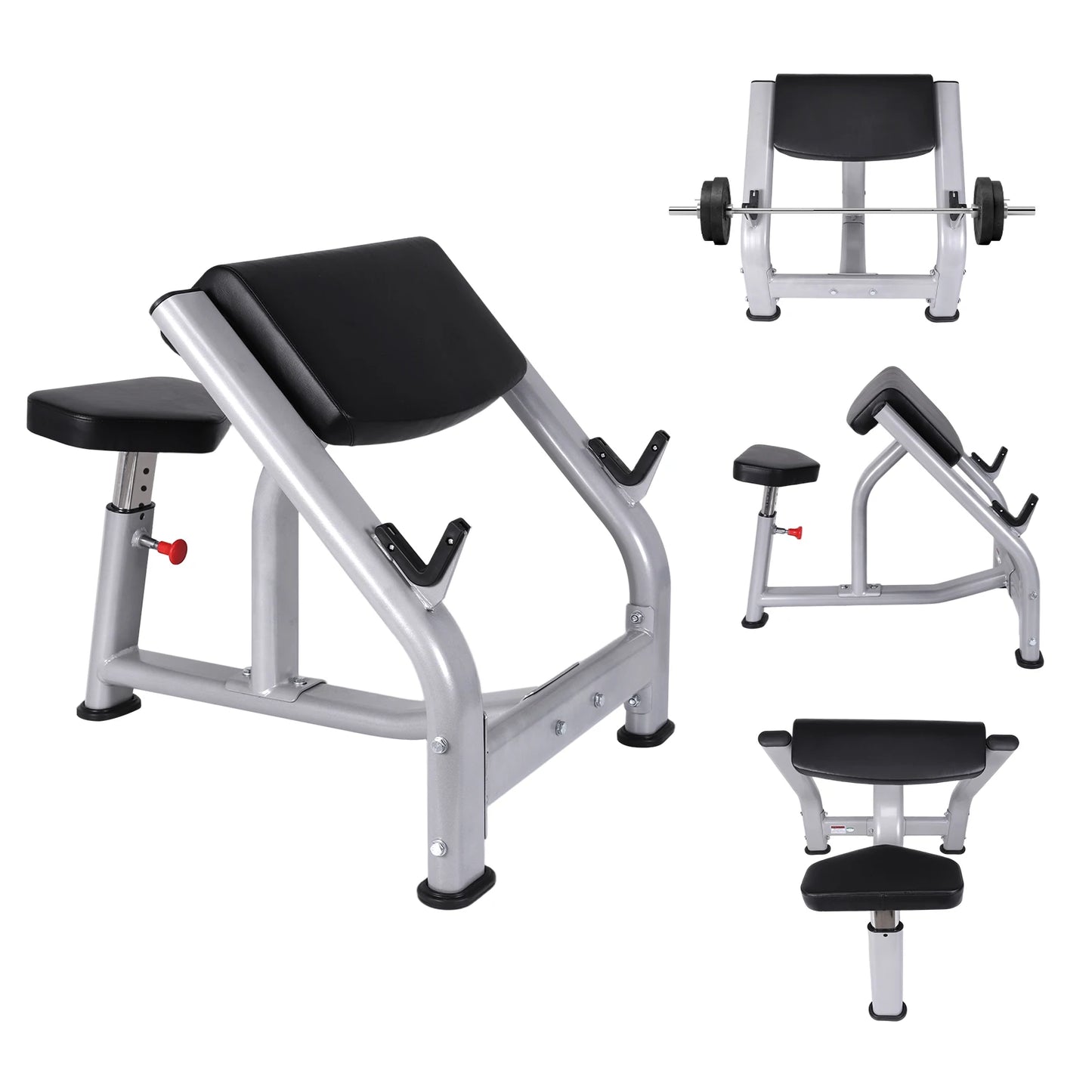 Preacher Curl Weight Bench Adjustable Bench Seat Seated Isolated Barbell Dumbbell Biceps Station for Home Gym Fitness Training