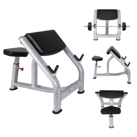 Preacher Curl Weight Bench Adjustable Bench Seat Seated Isolated Barbell Dumbbell Biceps Station for Home Gym Fitness Training