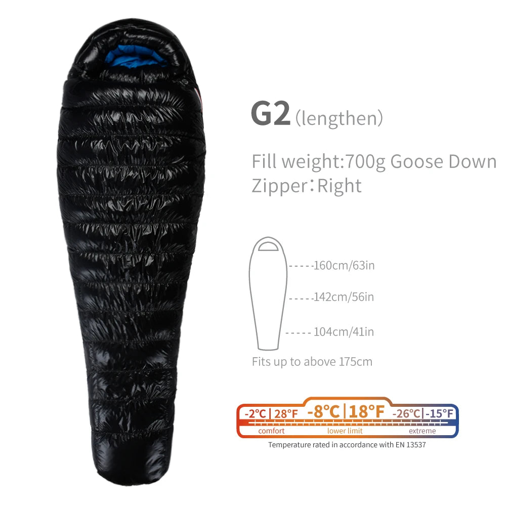 AEGISMAX G1-G5 Series 800FP Goose Down Sleeping Bag Ultralight Outdoor Camping Hiking Sleeping Bag for Men & Women