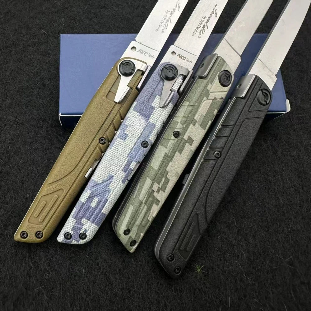 AKC ITALY LEVERLETTO Bill DeShivsOutdoor Hunting Pocket Knife ABS Handle 440C Blade EDC Outdoor Hunting Survival Camping Knives