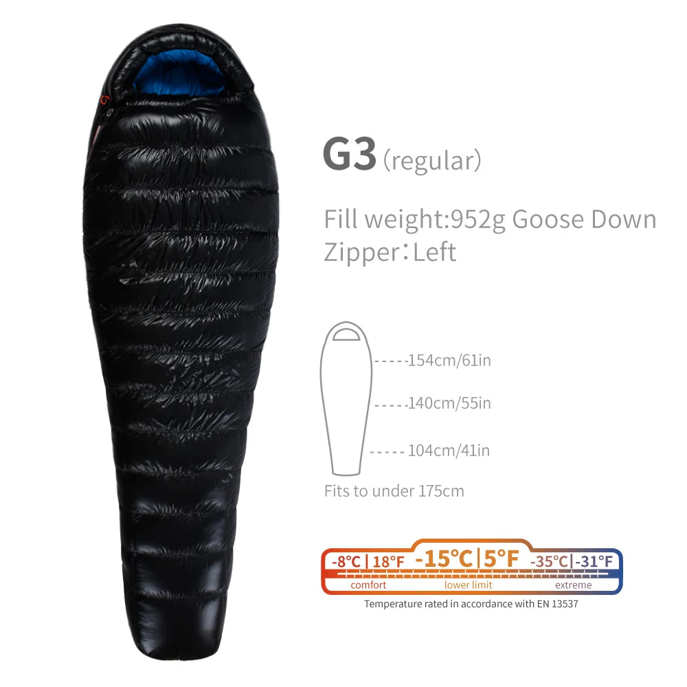 AEGISMAX G1-G5 Series 800FP Goose Down Sleeping Bag Ultralight Outdoor Camping Hiking Sleeping Bag for Men & Women