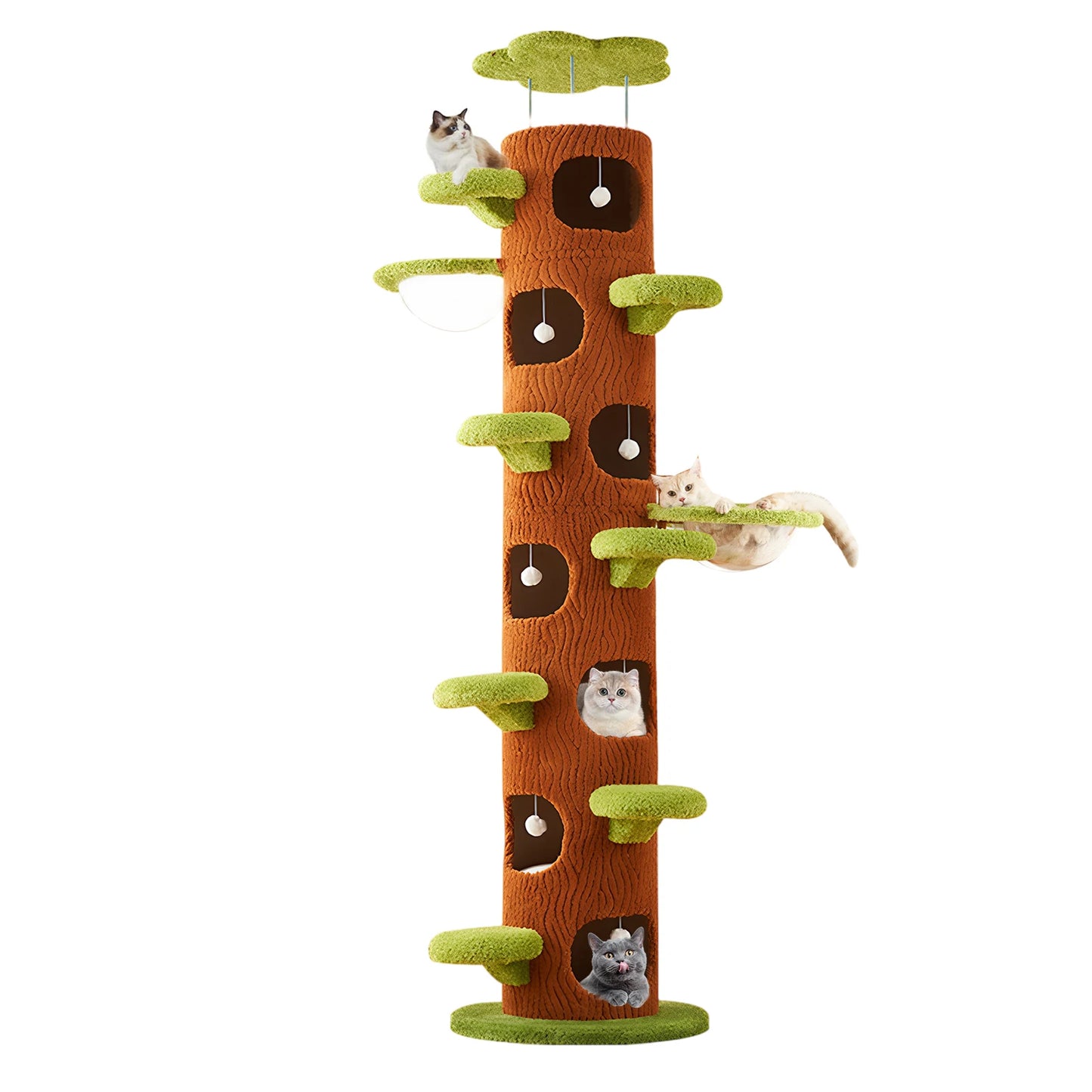 Tall Cat Tree Tower with Sisal Scratching Pad Cat Climbing Frame Super Large Cat Tree Tower for Maine Coon Cats