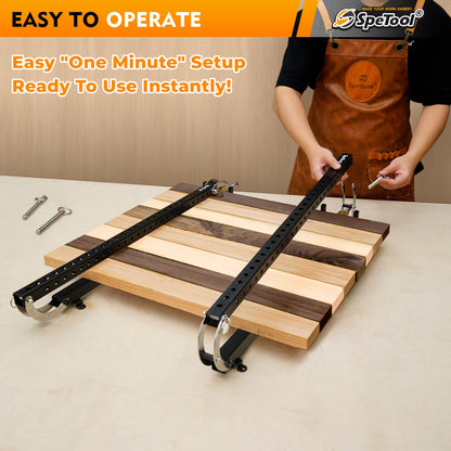 SpeTool 2pcs 24 Inch Panel Clamp 4-Way Pressure Steel Parallel Clamps for Woodworking,Cabinets,Tabletops,and Cutting Board
