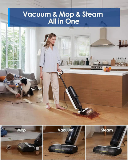 Steam Wet Dry Vacuum All-in-One, 248℉ High-Temp Steam Mop for Hardwood Floors, Self-Cleaning