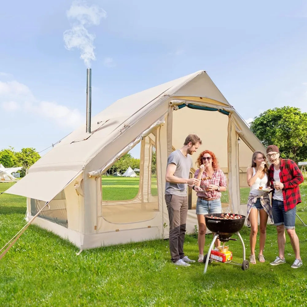 Inflatable Blow Up Tents for Camping,Waterproof Oxford Hot Tent with Manual Pump,Spacious Easy Setup Inflatable Camping