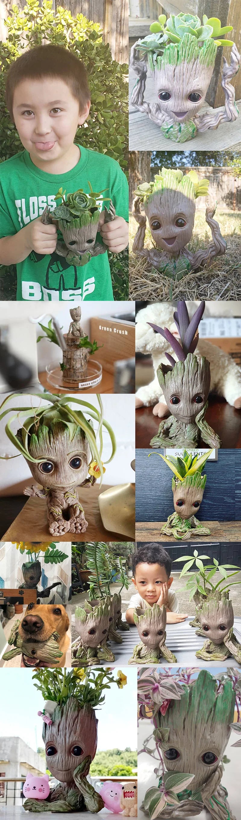 Modern Vases For Flowers Pot Groot Garden Pots Planters Anime Figurines Home Decoration Accessories Office Storage Pen Case
