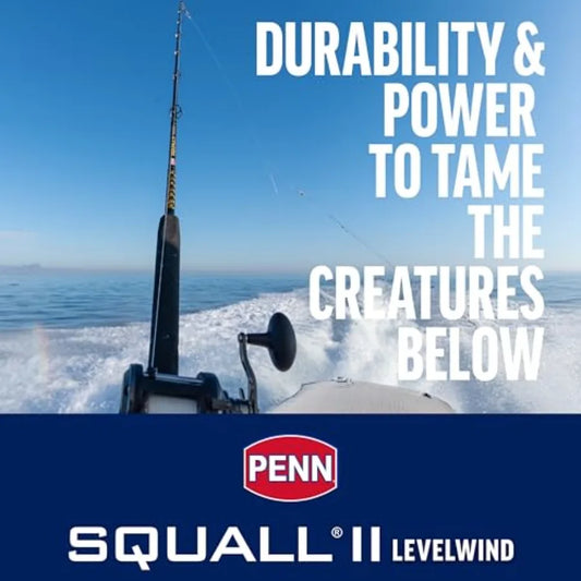 6'6 Squall II Level Wind Saltwater Rod and Reel Fishing Combo 1-Piece Fishing Rod Black Gold with High-Performance Material for