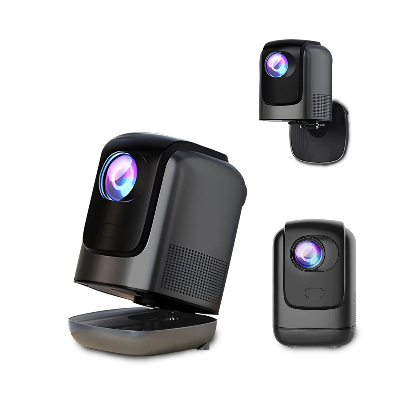 Projector  Android Native 1080p Support 4K Wall Mount Design  with 180°Adjustable Stand Portable  WiFi Bluetooth, Model:TZ1