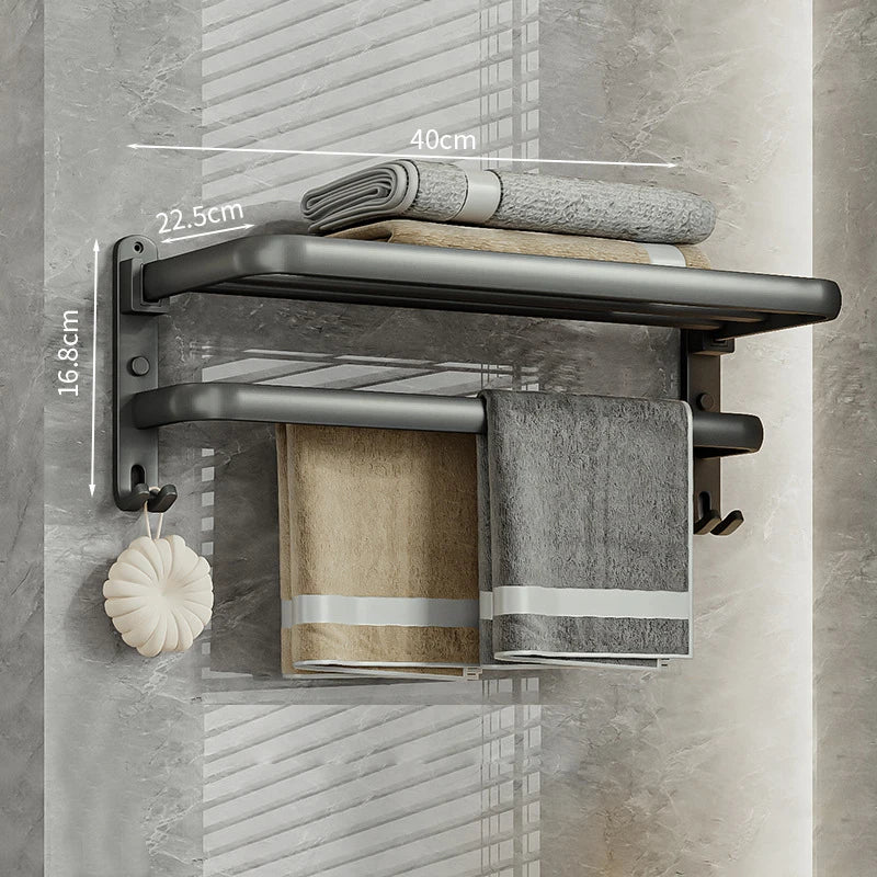 Towel Rack Non Perforated Wall Mounted Bathroom Toilet Towel Rack Bathroom Storage Rack Towel Holder Bathroom Towels Holder